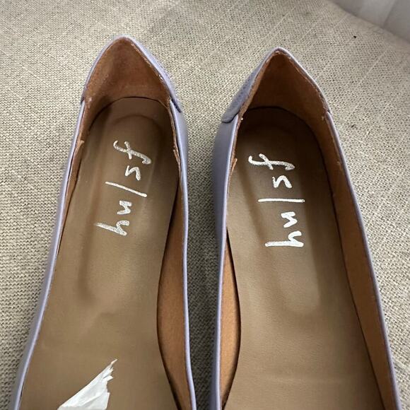 FS/NY Light Purple Leather Women's 7.5 Ballet Slip On Puff Heart Flats Round Toe - Picture 4 of 11